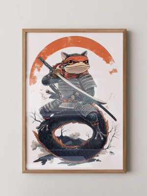 Samurai Kater im Manga Stil