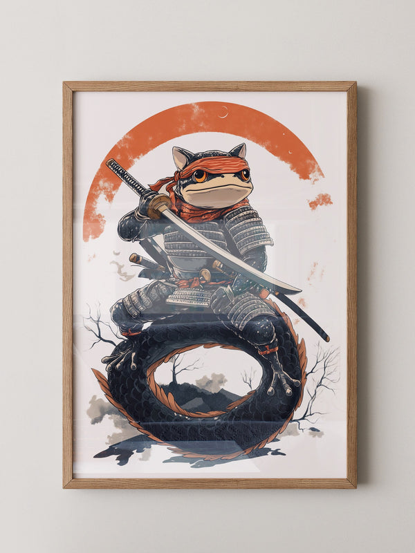 Samurai Kater im Manga Stil