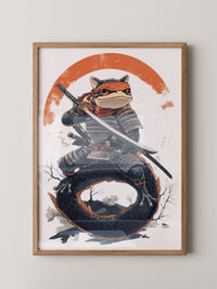 Samurai Kater im Manga Stil