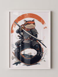 Samurai Kater im Manga Stil