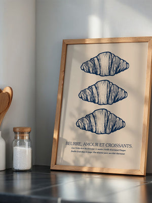 Vintage Croissant Dreifachmuster