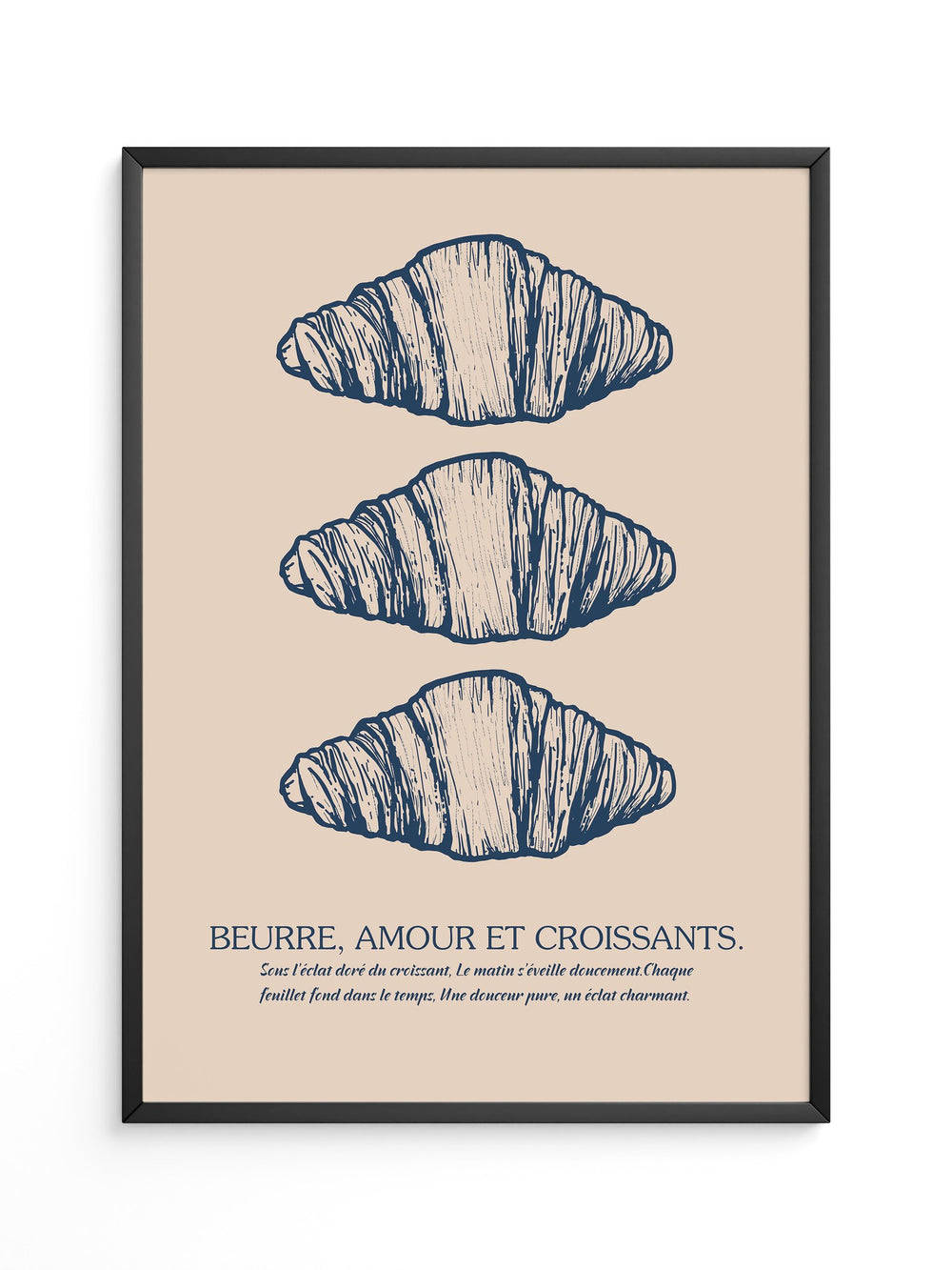 Vintage Croissant Dreifachmuster