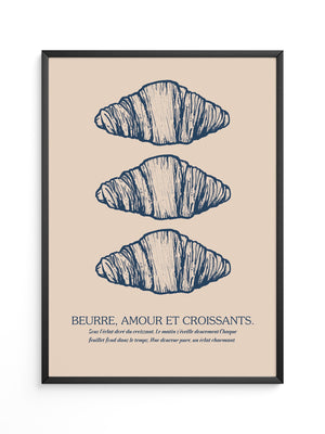 Vintage Croissant Dreifachmuster