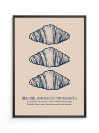 Vintage Croissant Dreifachmuster