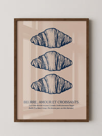 Vintage Croissant Dreifachmuster