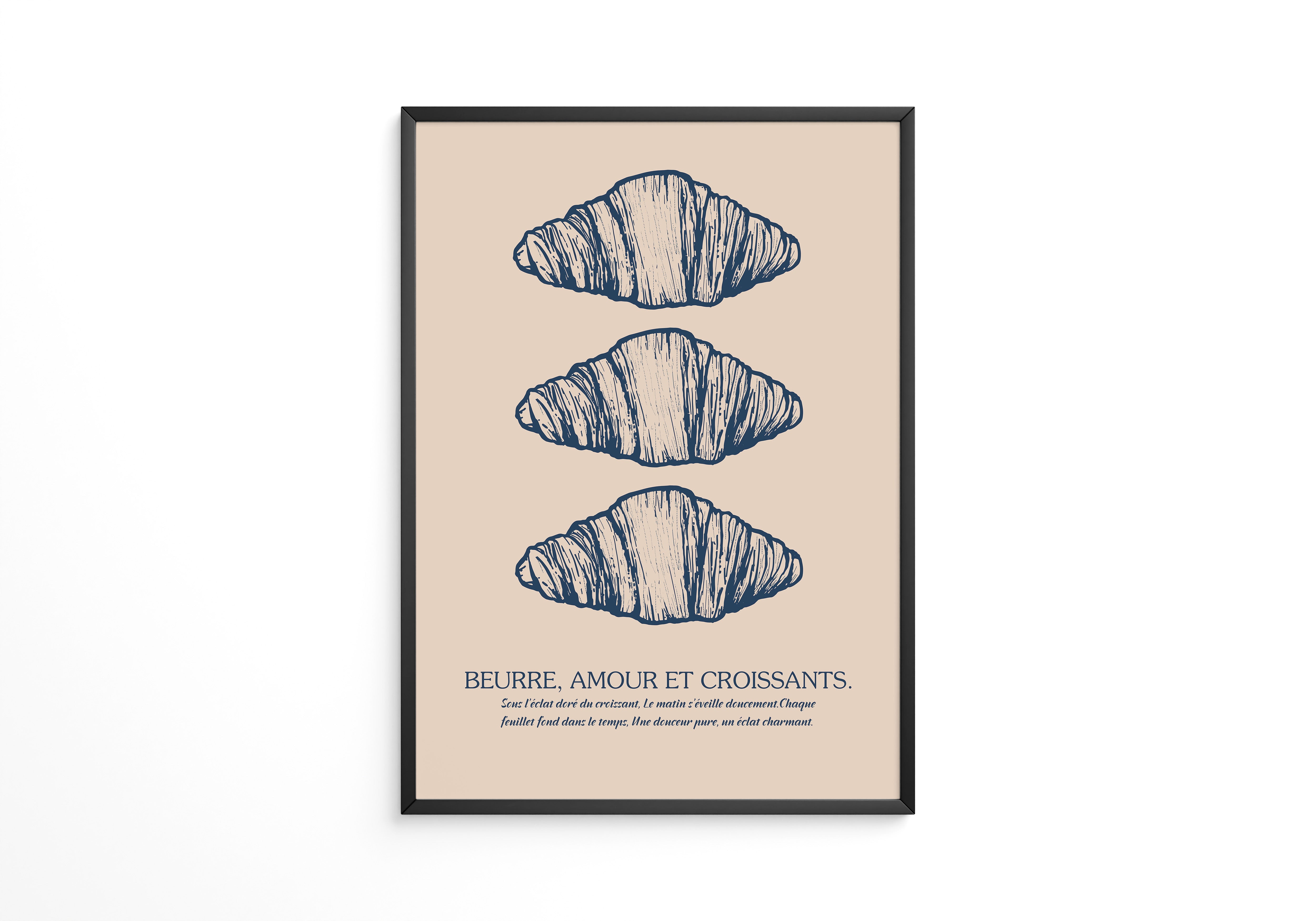 Vintage Croissant Dreifachmuster