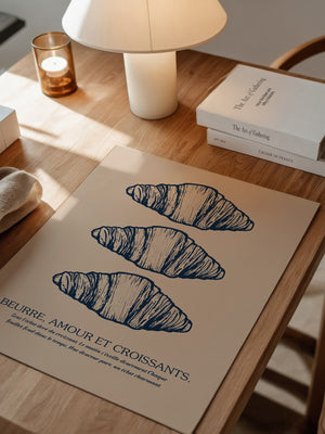 Vintage Croissant Dreifachmuster