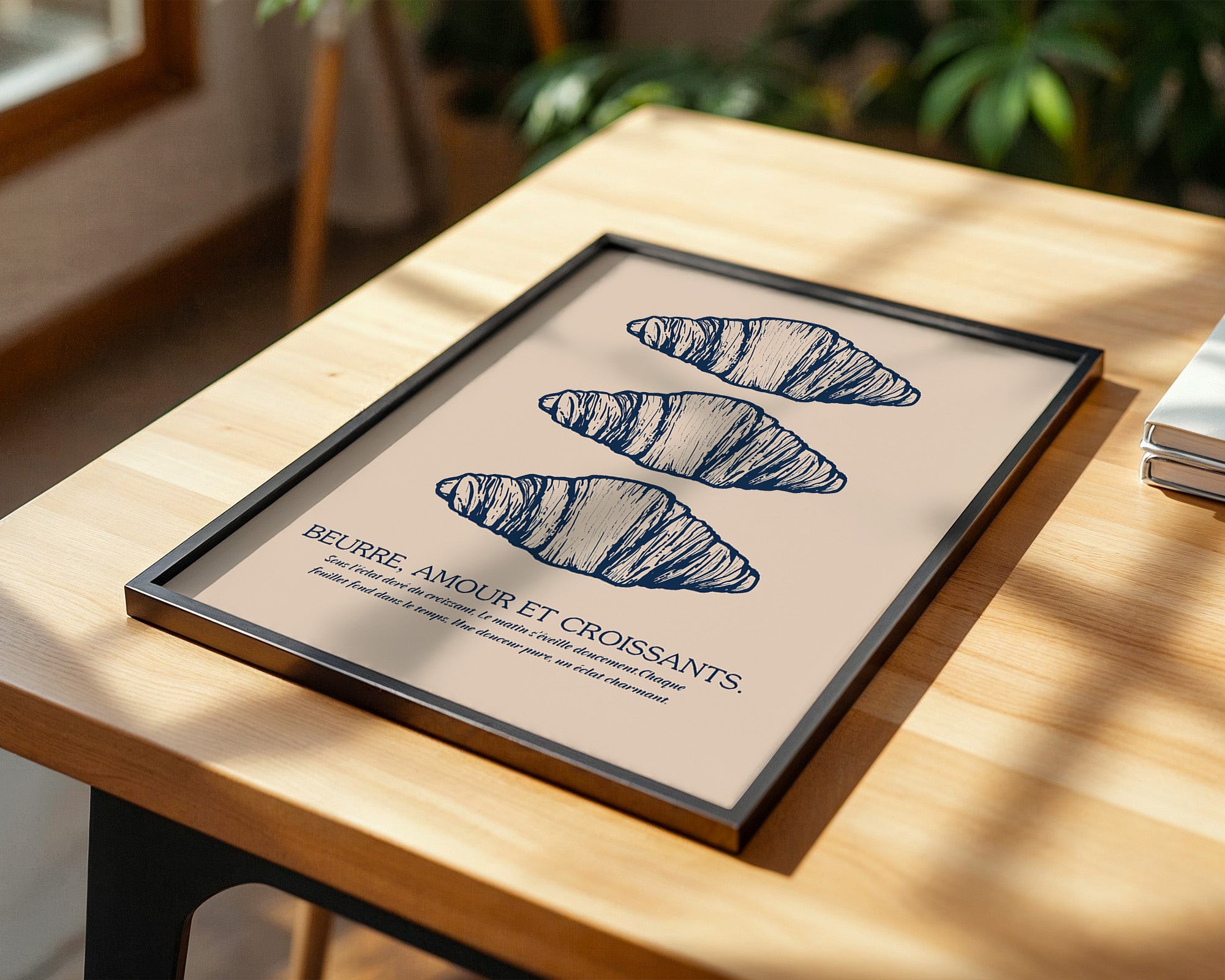 Vintage Croissant Dreifachmuster