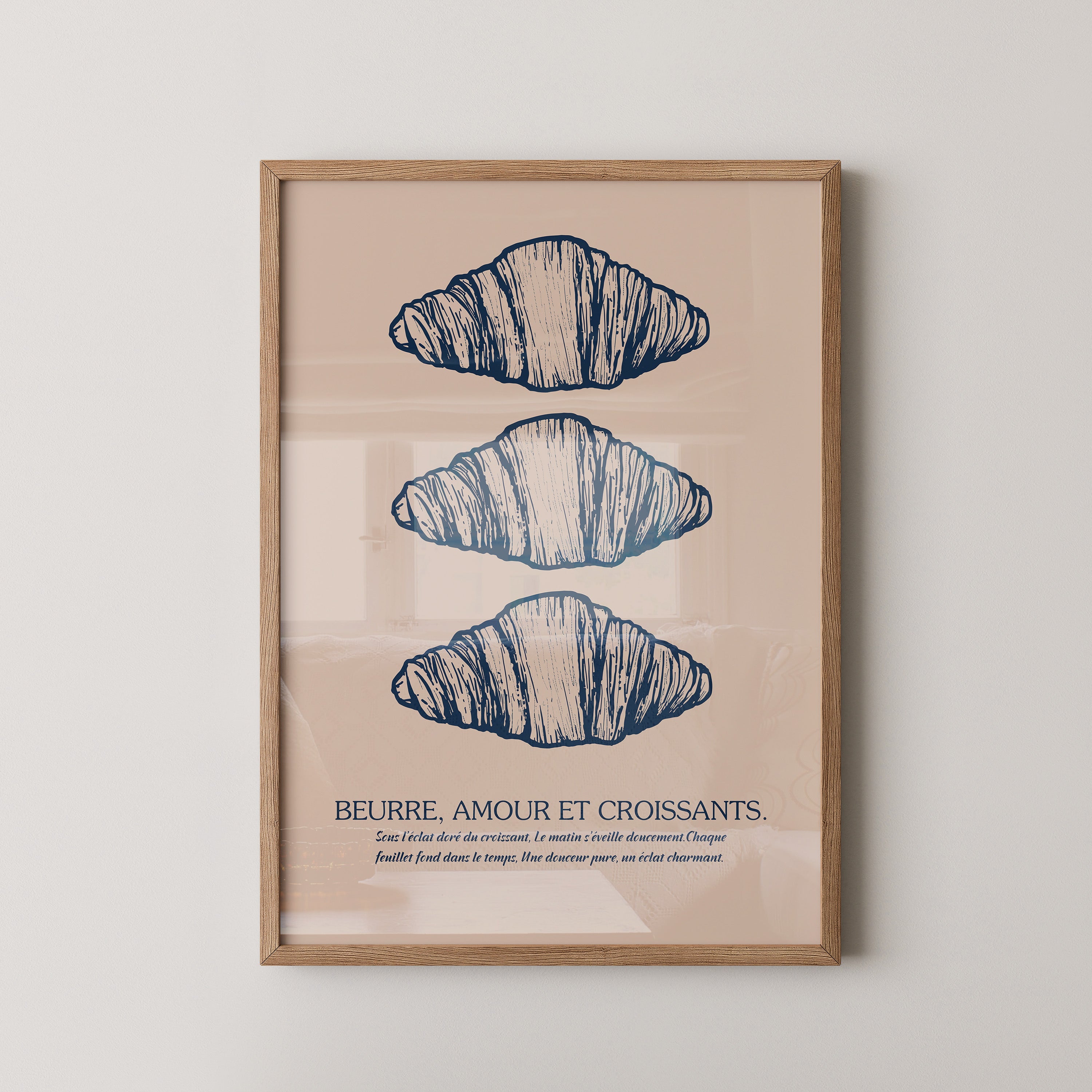 Vintage Croissant Dreifachmuster