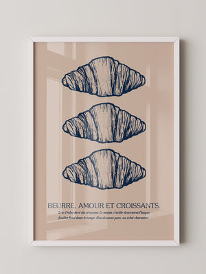 Vintage Croissant Dreifachmuster