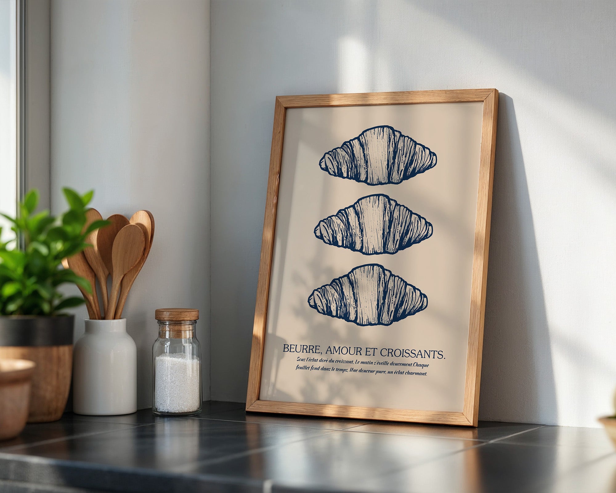 Vintage Croissant Dreifachmuster