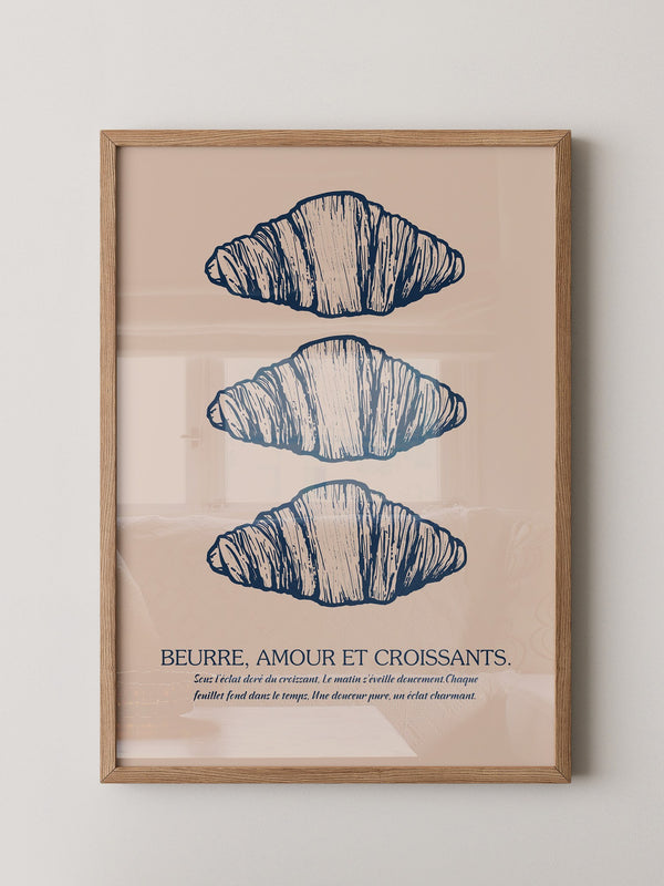 Vintage Croissant Dreifachmuster