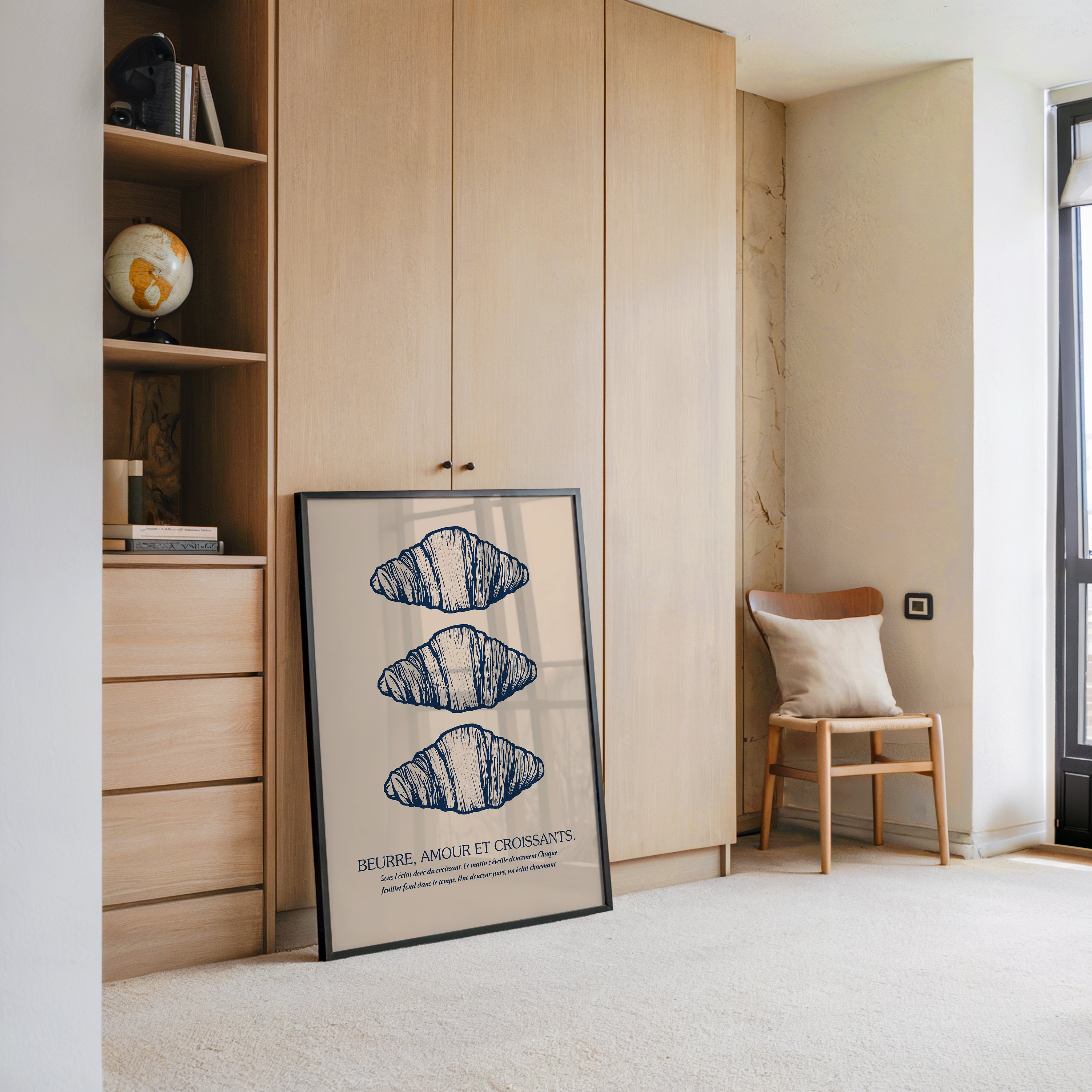 Vintage Croissant Dreifachmuster