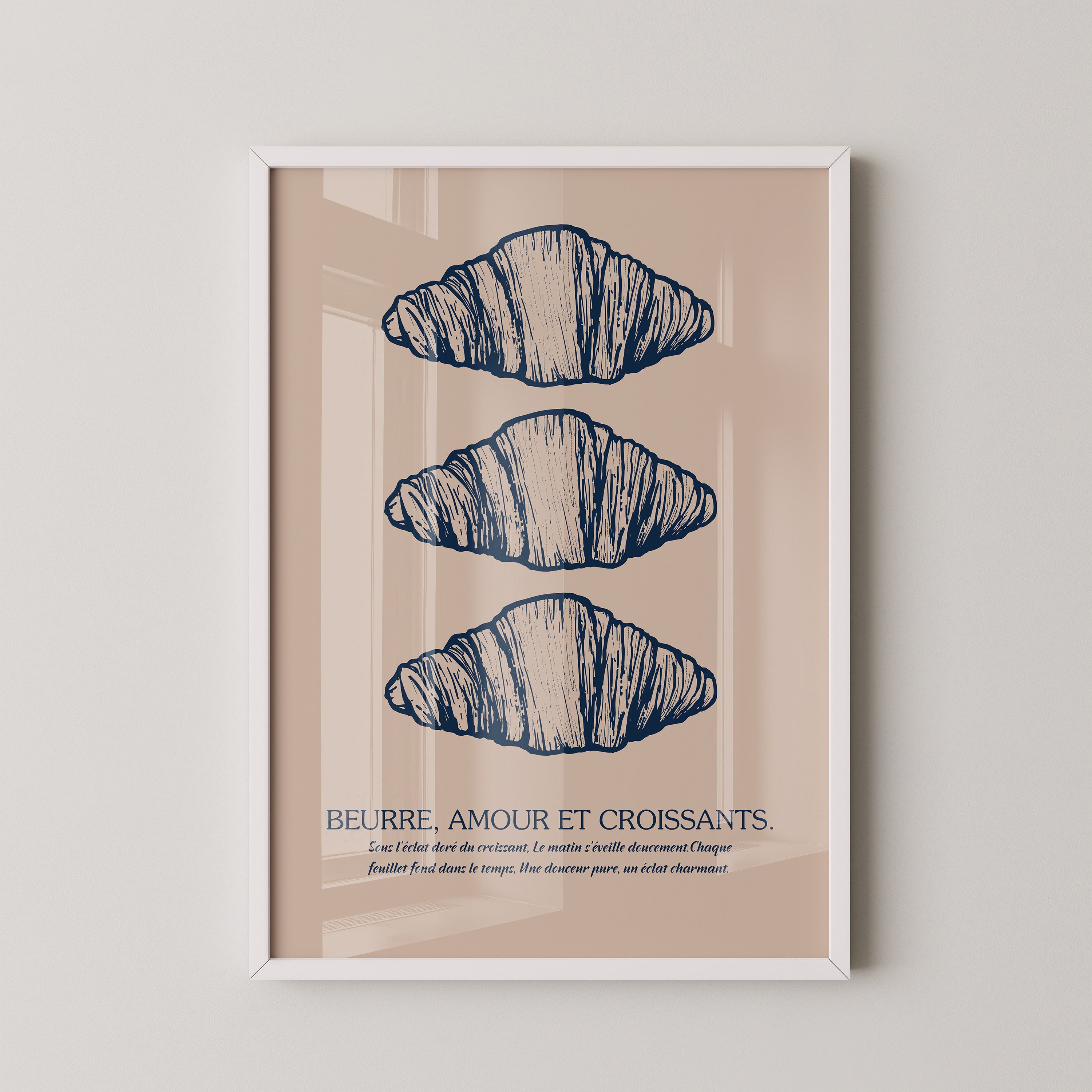 Vintage Croissant Dreifachmuster