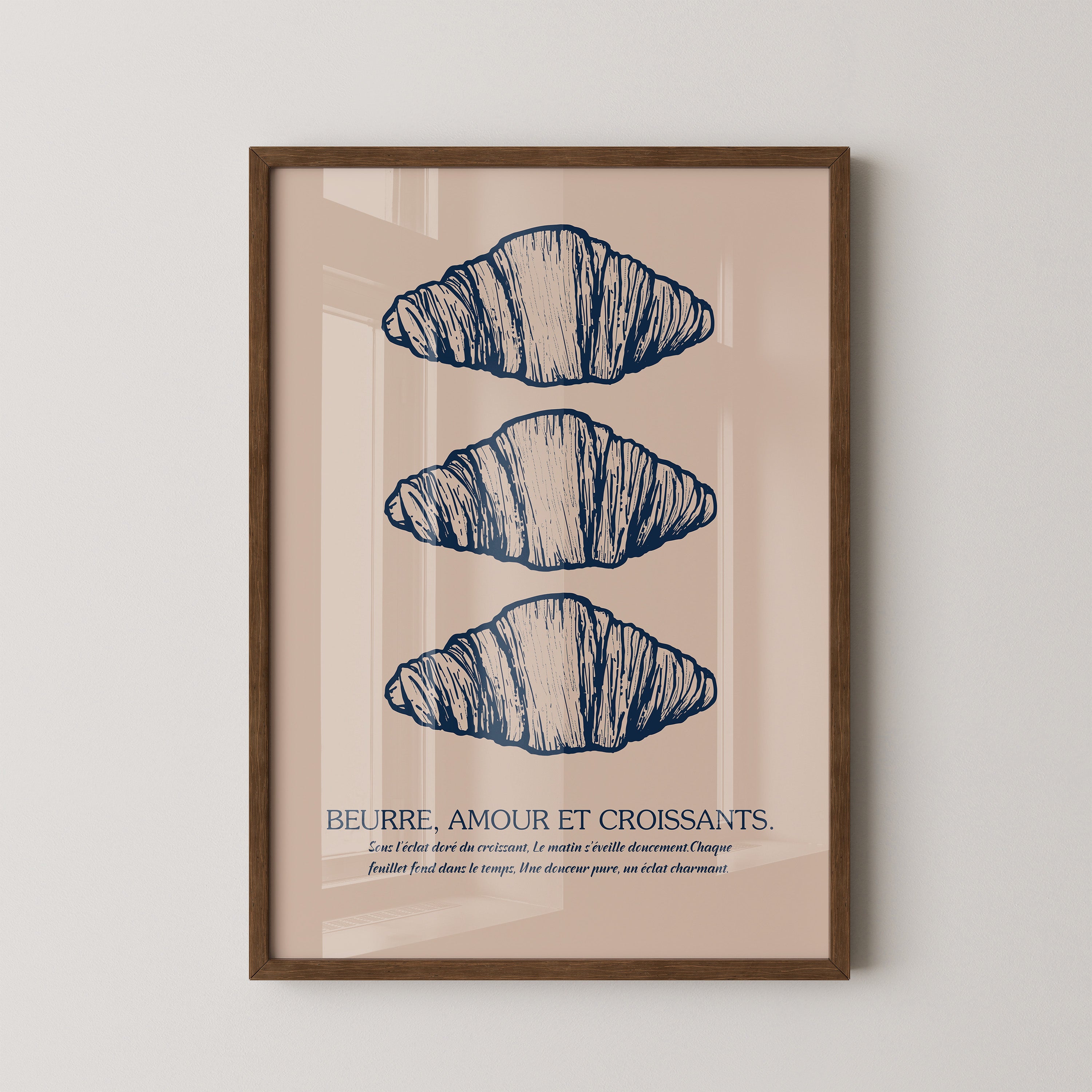 Vintage Croissant Dreifachmuster