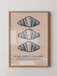 Vintage Croissant Dreifachmuster
