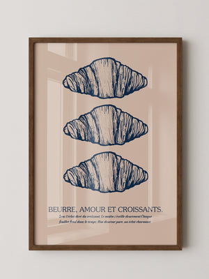 Vintage Croissant Dreifachmuster