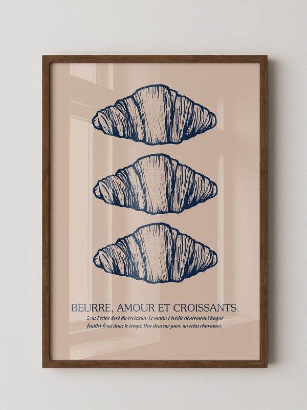 Vintage Croissant Dreifachmuster
