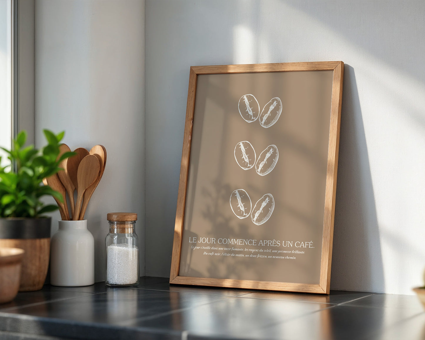 Kaffeebohnen Zeichnung minimalistisch