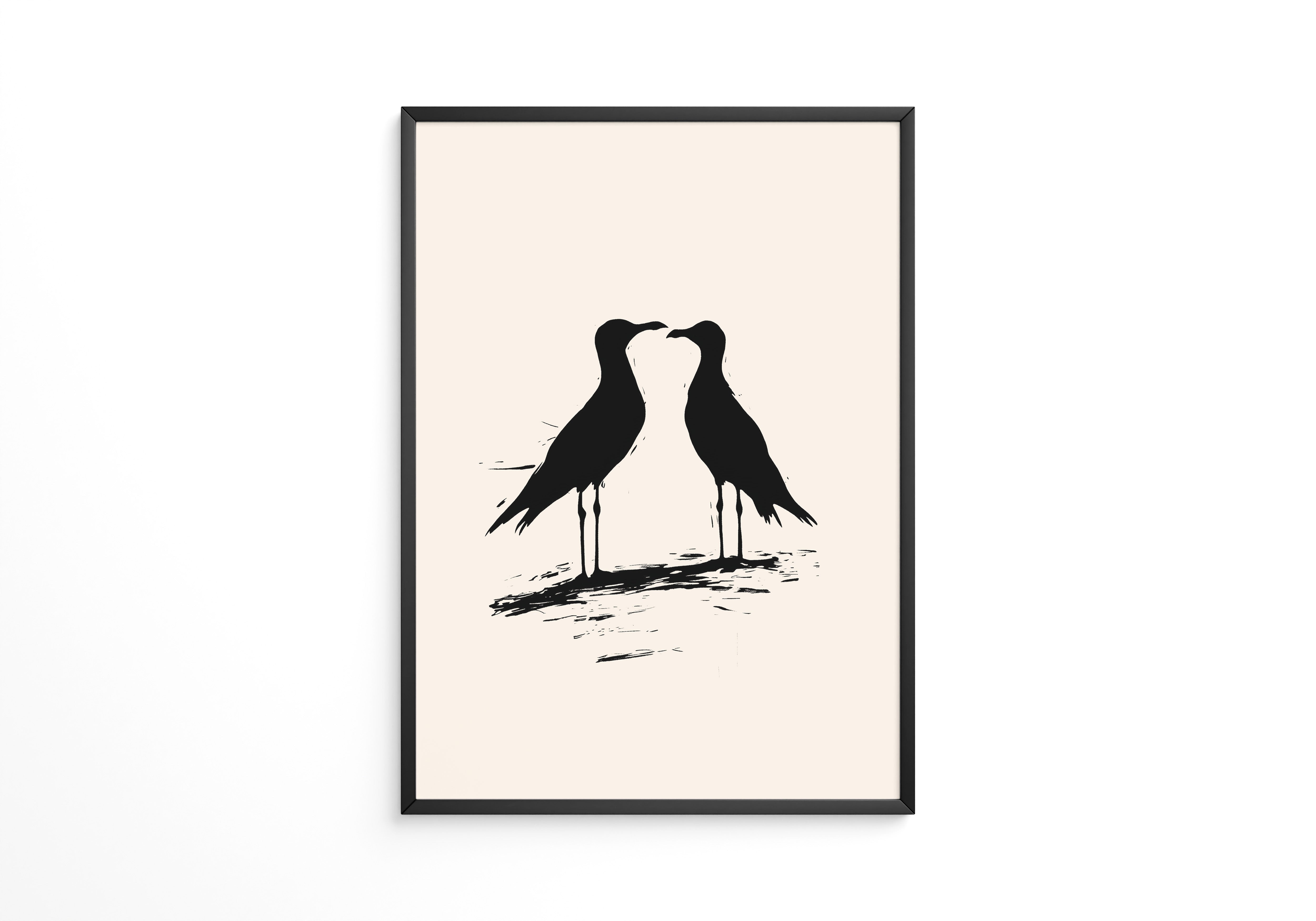 Möwen Silhouette Zweisamkeit