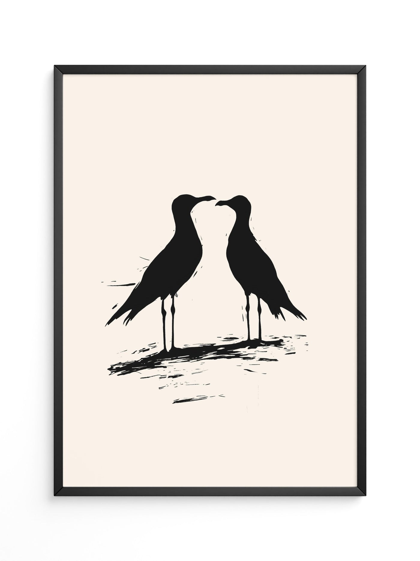 Möwen Silhouette Zweisamkeit