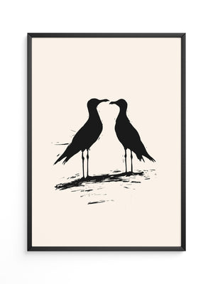 Möwen Silhouette Zweisamkeit