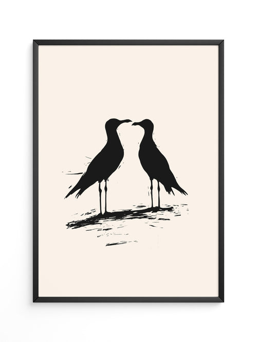 Möwen Silhouette Zweisamkeit
