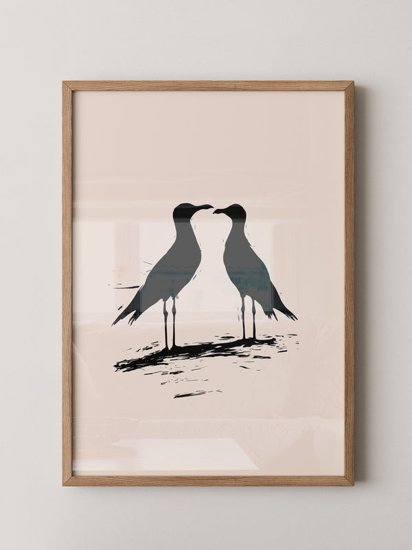 Möwen Silhouette Zweisamkeit