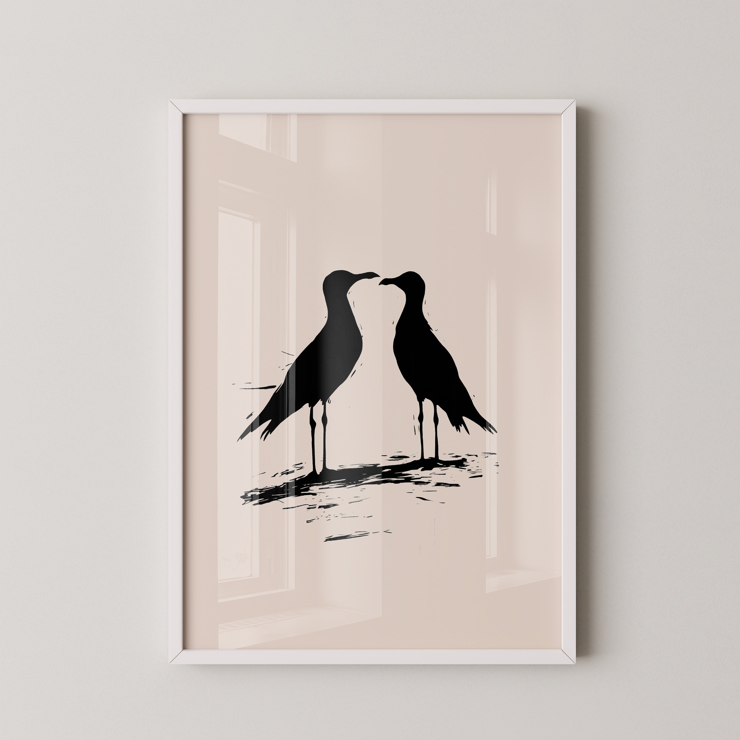 Möwen Silhouette Zweisamkeit