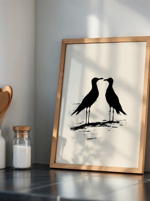 Möwen Silhouette Zweisamkeit