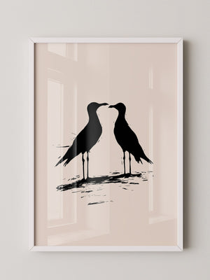 Möwen Silhouette Zweisamkeit