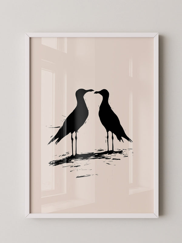 Möwen Silhouette Zweisamkeit