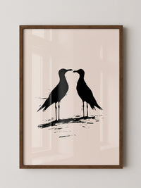 Möwen Silhouette Zweisamkeit