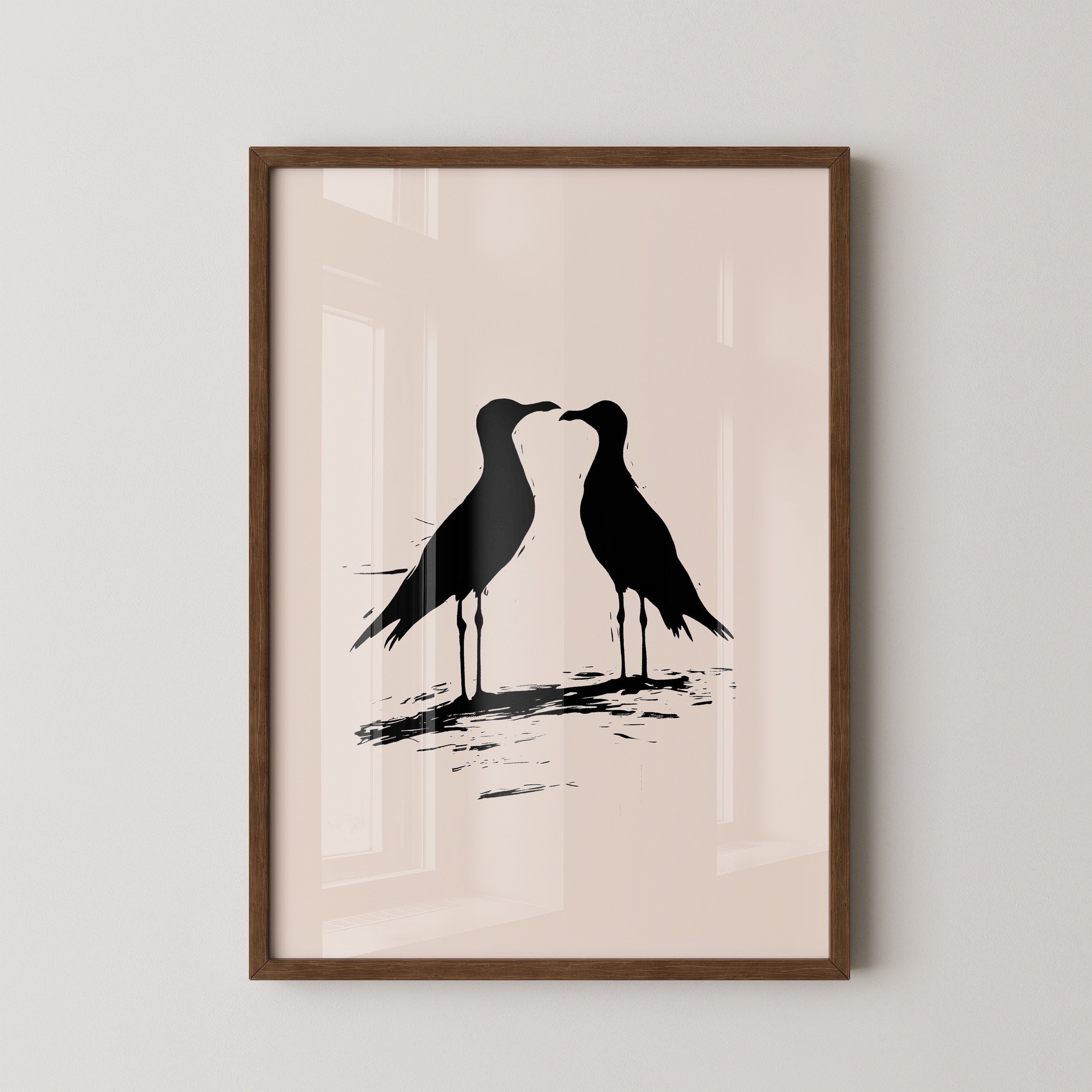 Möwen Silhouette Zweisamkeit