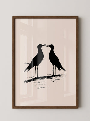 Möwen Silhouette Zweisamkeit