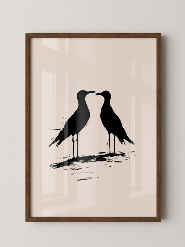 Möwen Silhouette Zweisamkeit