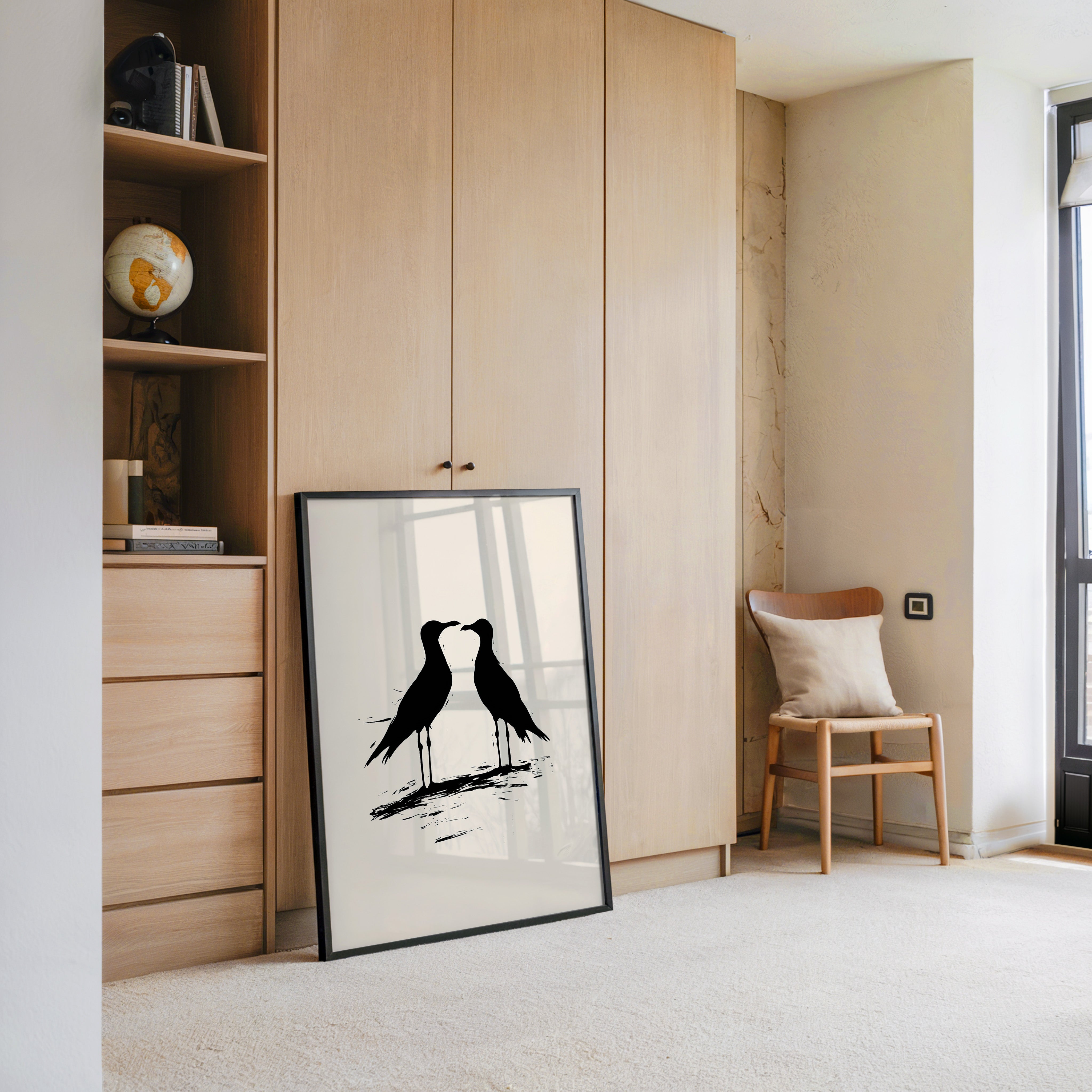 Möwen Silhouette Zweisamkeit