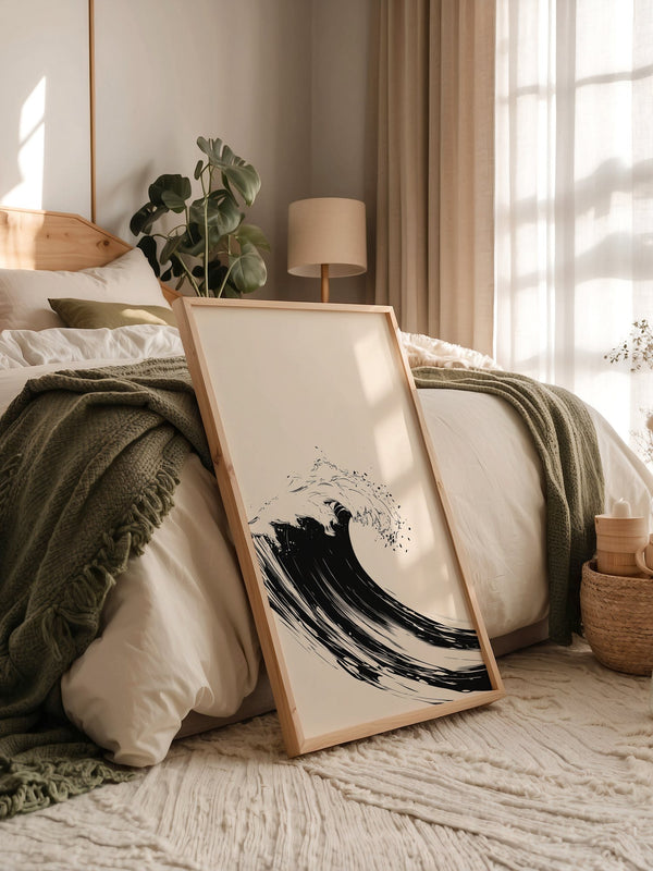 Welle Minimalistisch Schwarzweiß