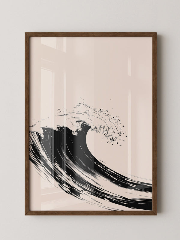 Welle Minimalistisch Schwarzweiß