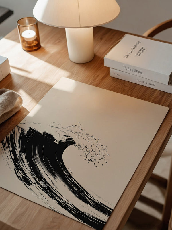 Welle Minimalistisch Schwarzweiß