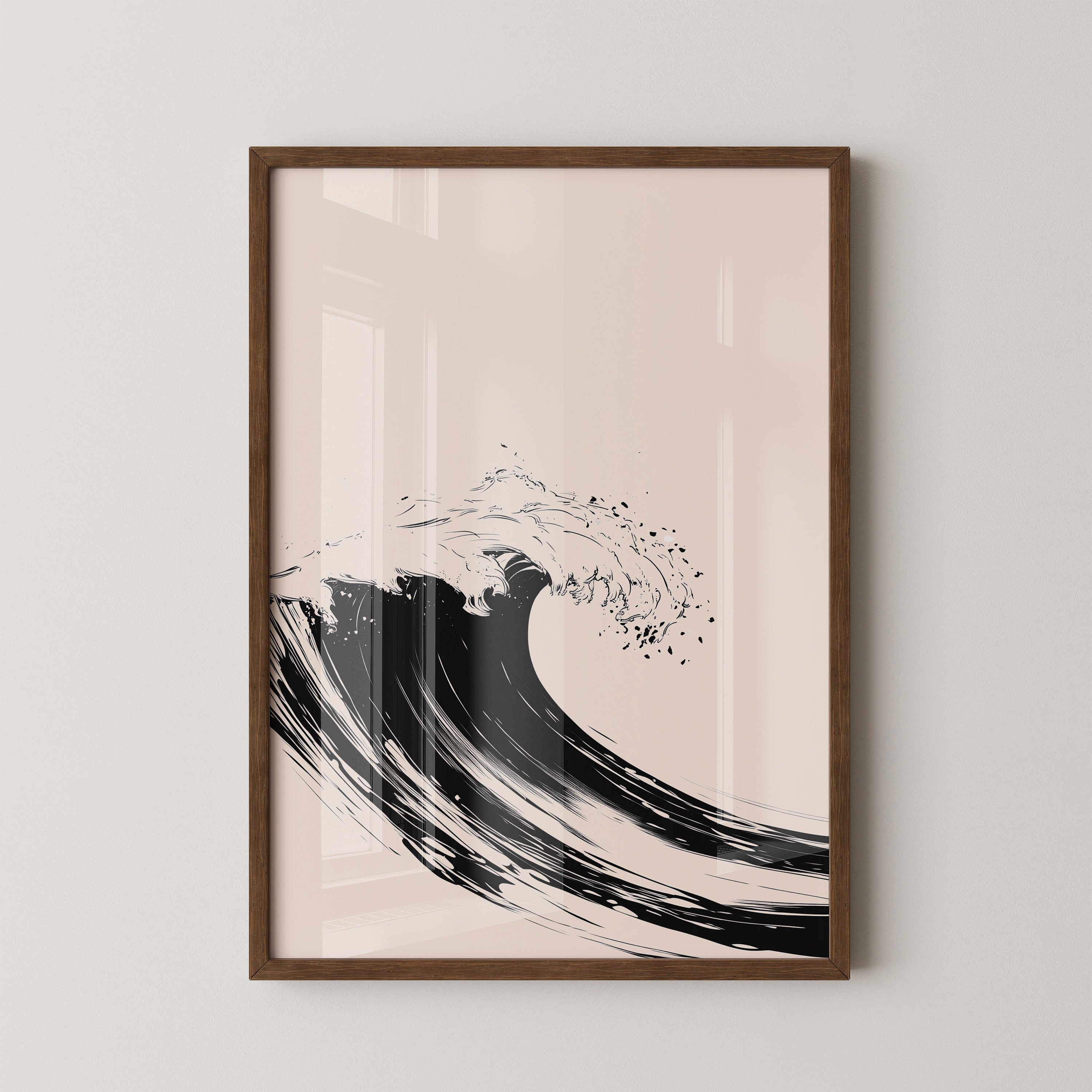 Welle Minimalistisch Schwarzweiß