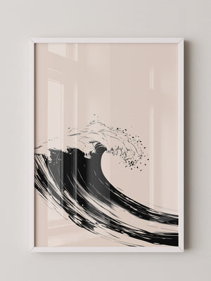 Welle Minimalistisch Schwarzweiß