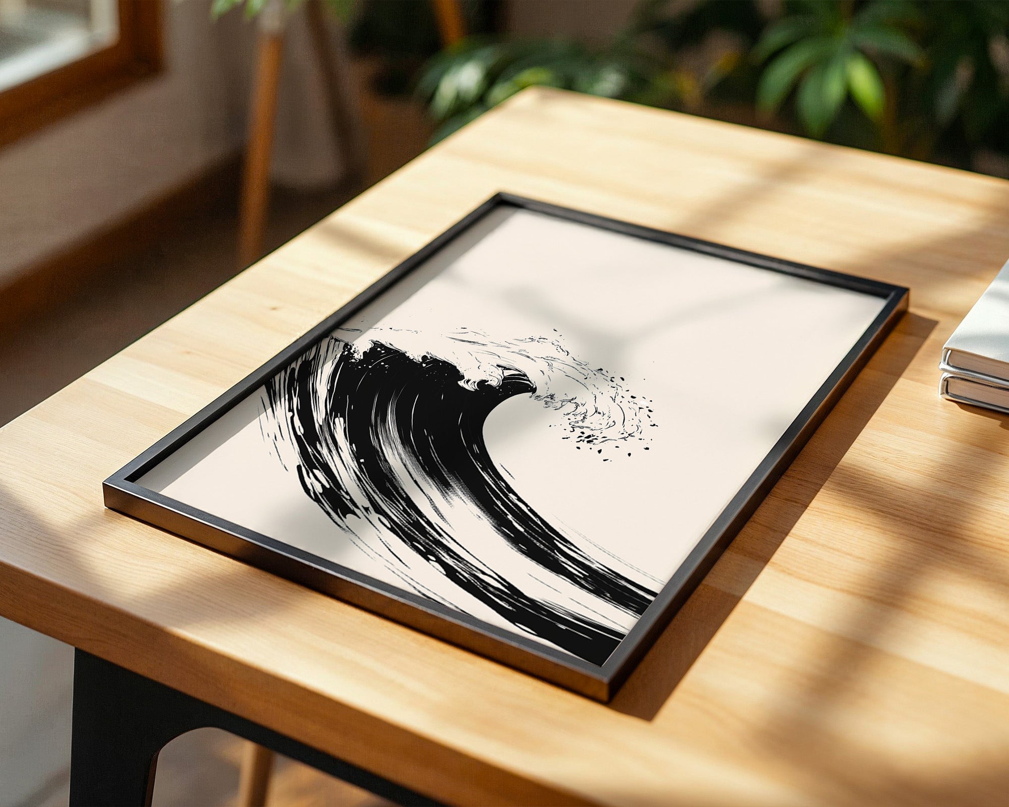 Welle Minimalistisch Schwarzweiß