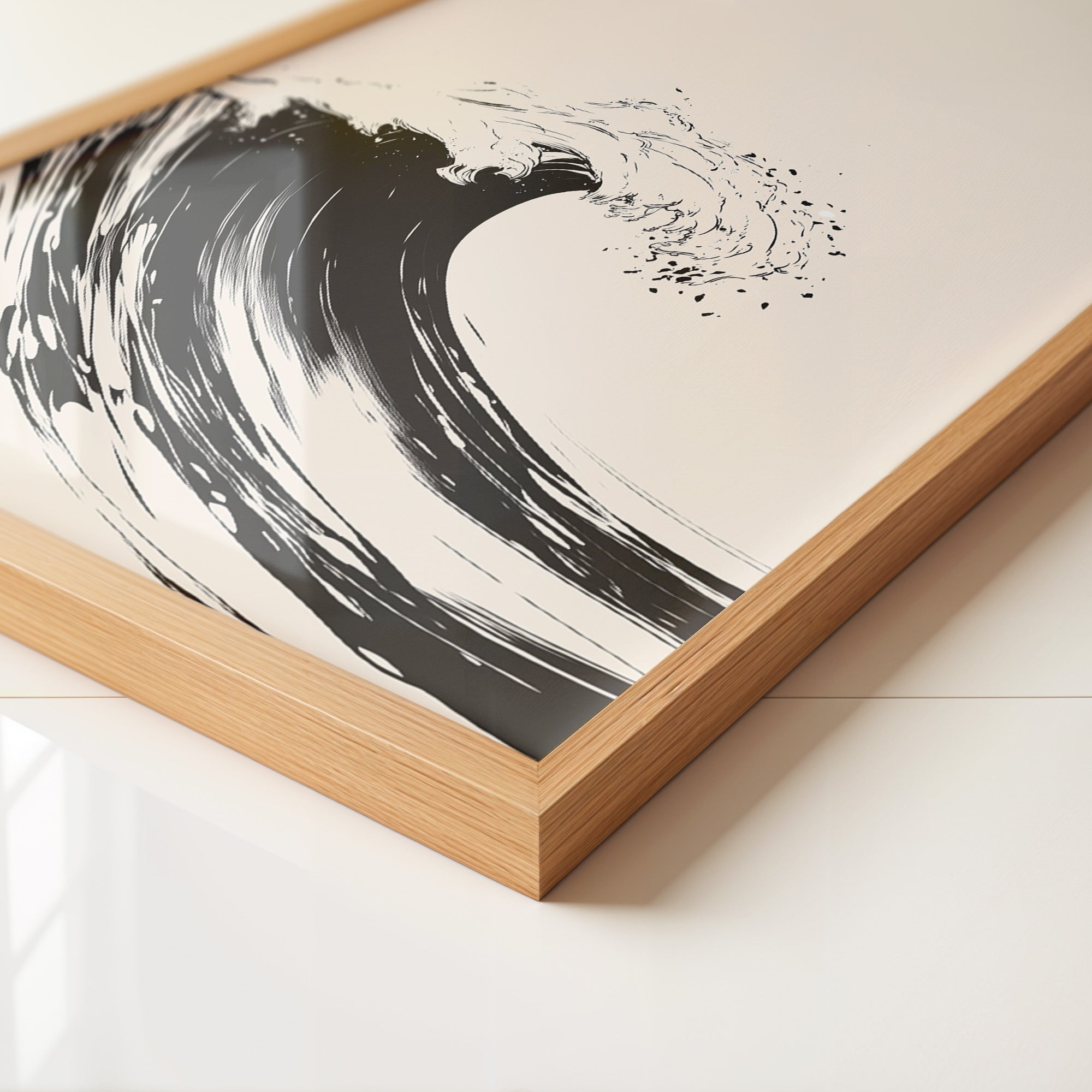 Welle Minimalistisch Schwarzweiß