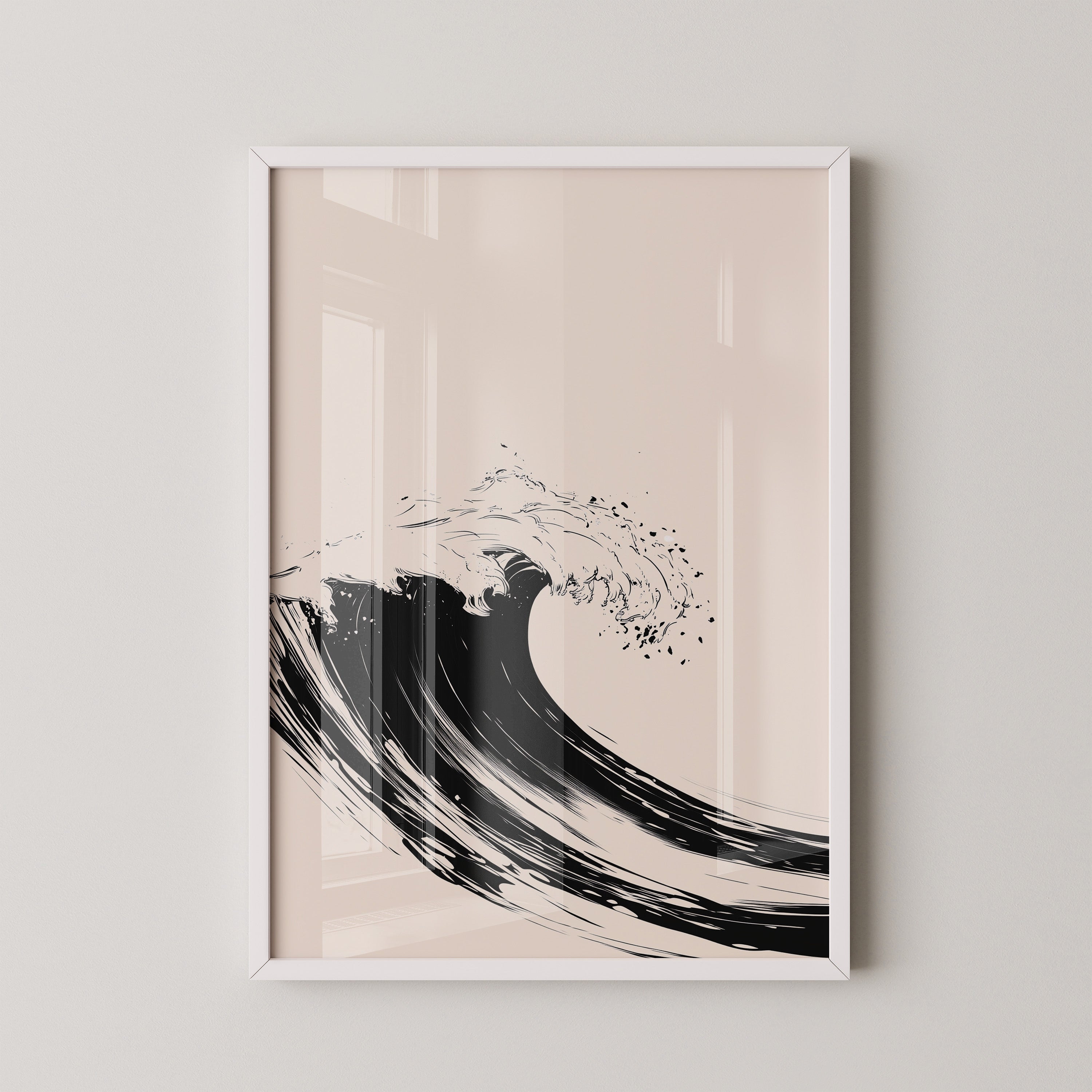 Welle Minimalistisch Schwarzweiß