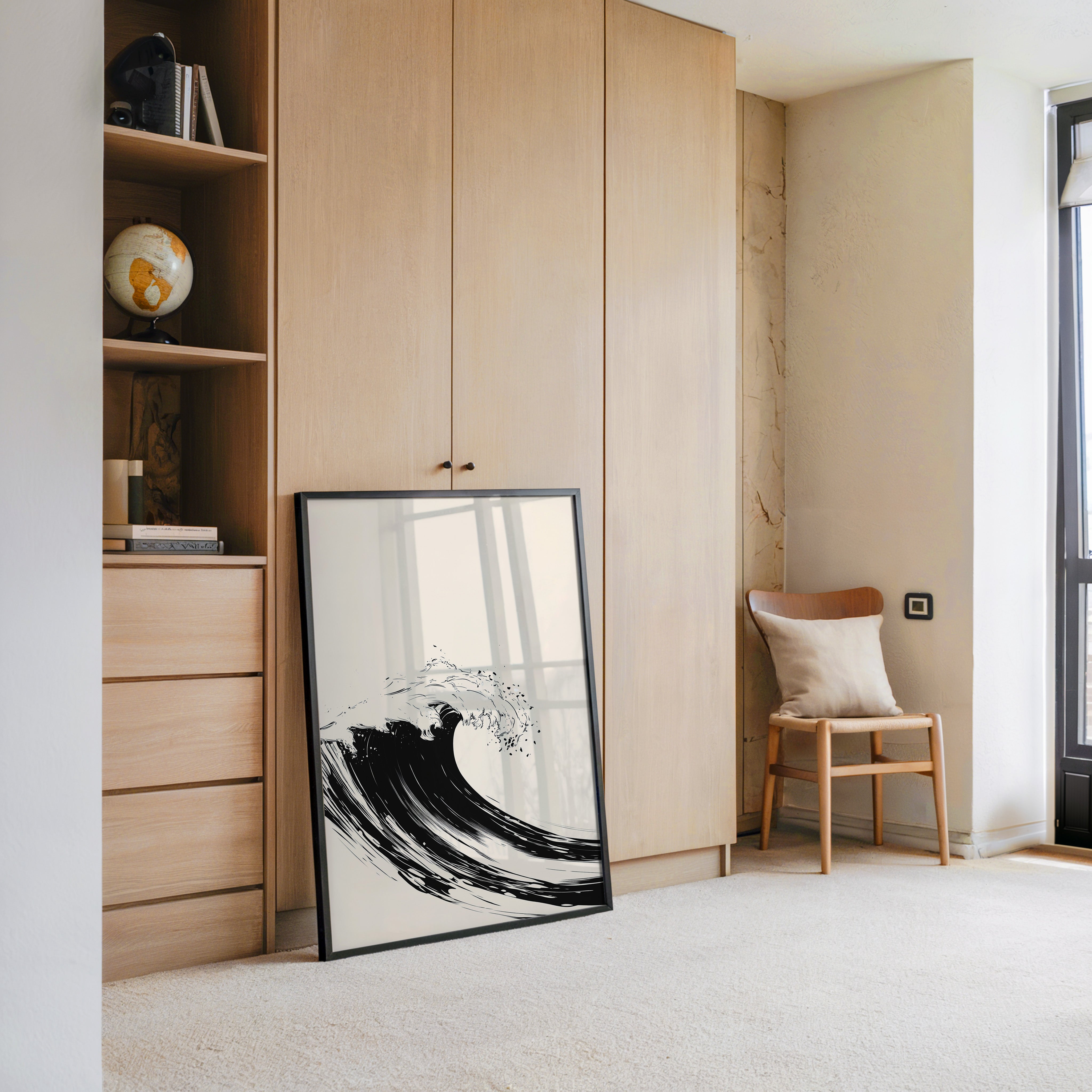 Welle Minimalistisch Schwarzweiß