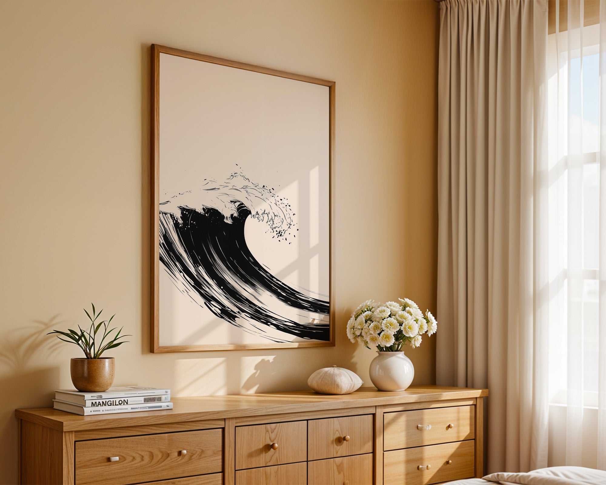 Welle Minimalistisch Schwarzweiß