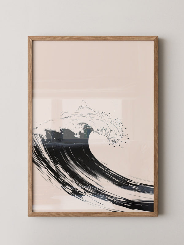 Welle Minimalistisch Schwarzweiß