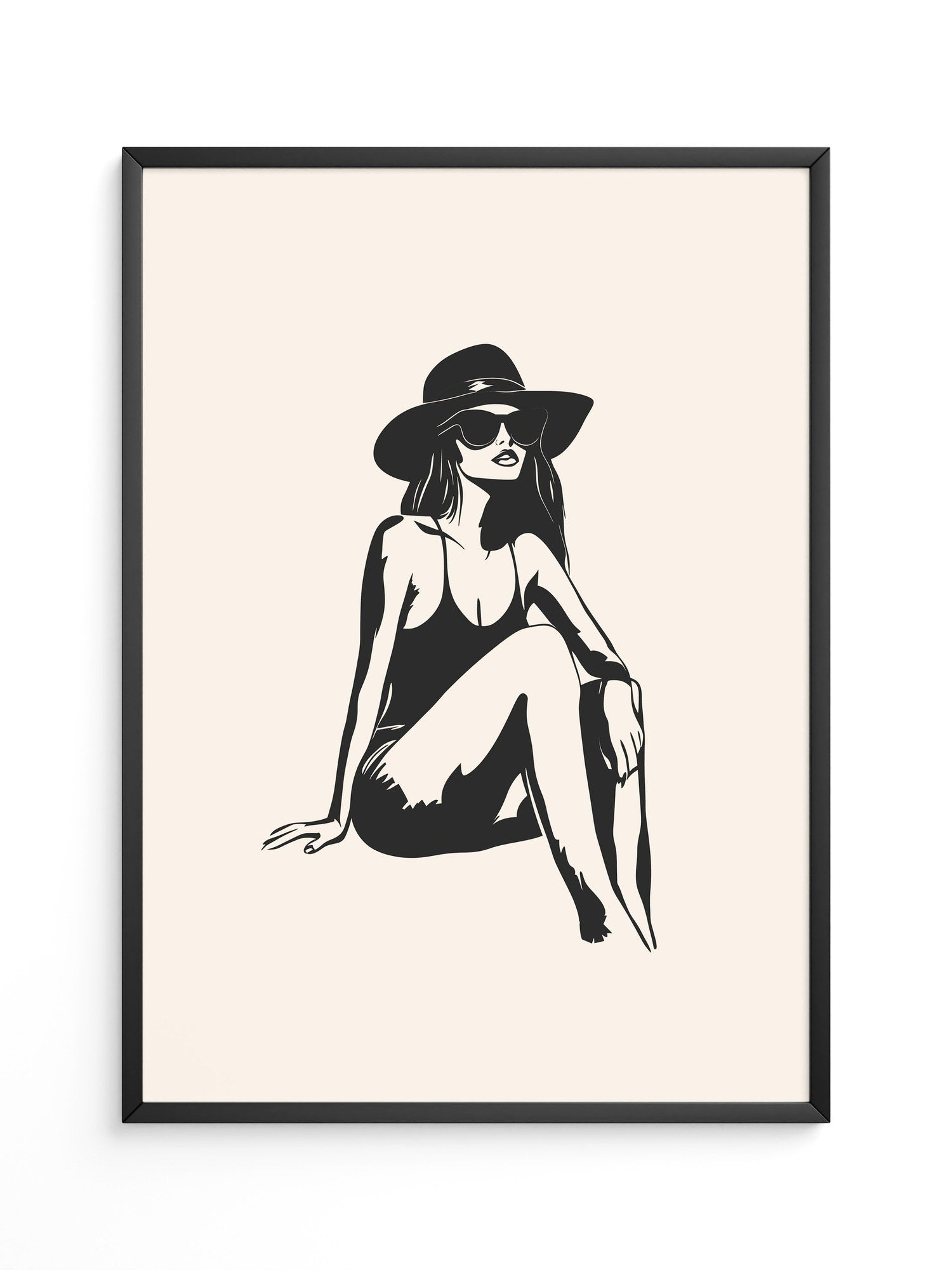 Dame mit Sonnenhut minimalistisch