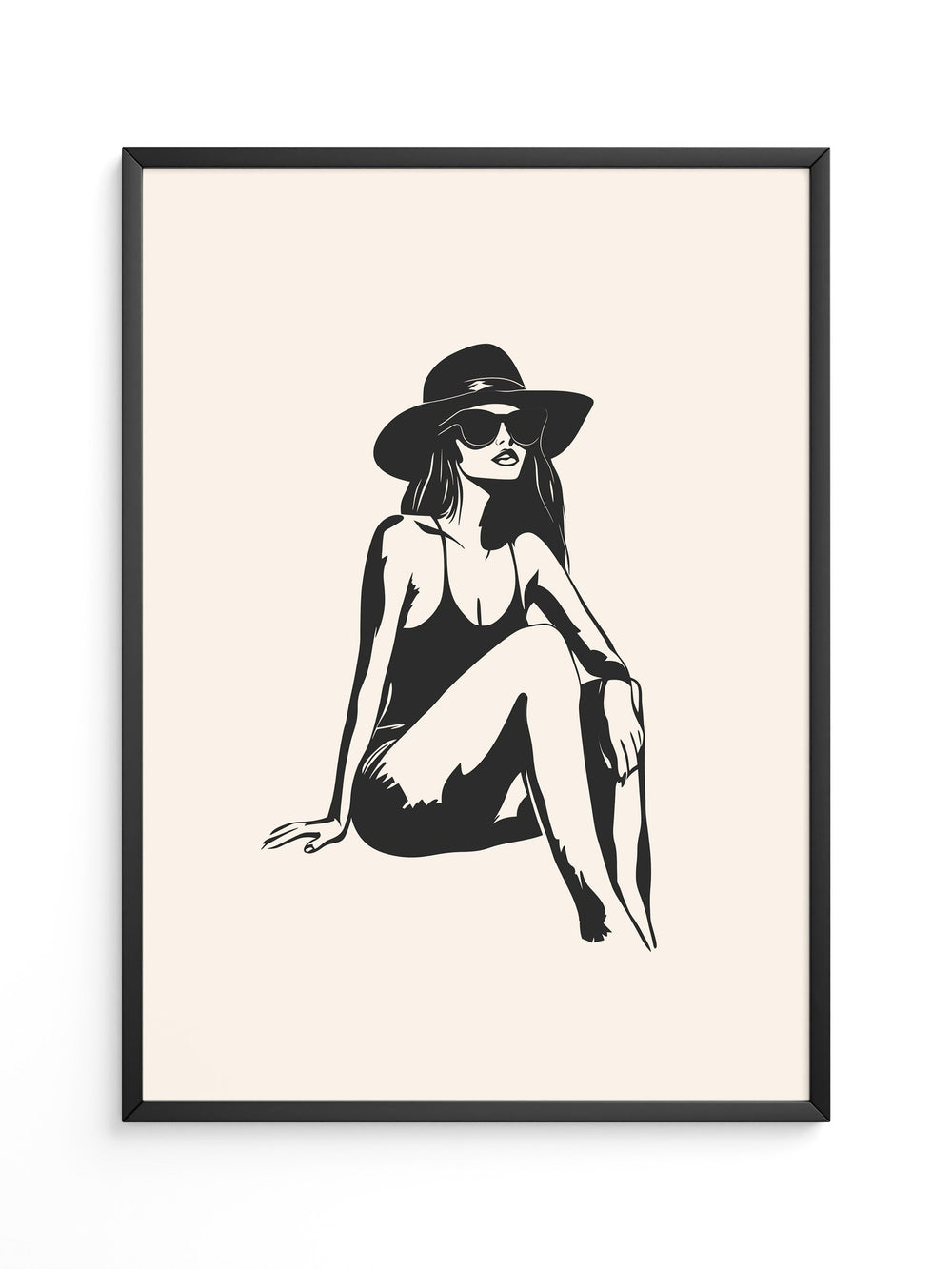 Dame mit Sonnenhut minimalistisch